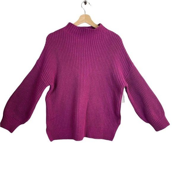 cupcakes & cashmere Sweaters - Cupcakes And Cashmere Womens Pullover Sweater Purple Chunky Knit Mock Neck S New